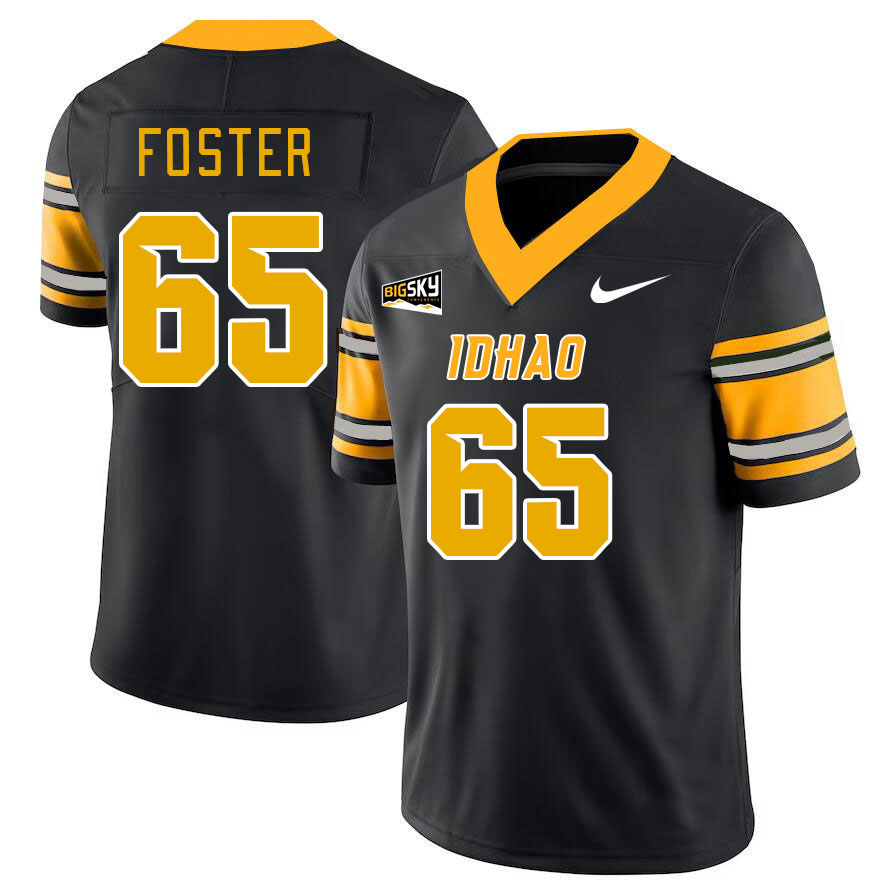 Men-Youth #65 Jack Foster Idaho Vandals 2023 College Football Jerseys Stitched-Black